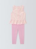John Lewis ANYDAY Baby Peplum Top and Leggings Outfit, Pink