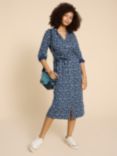 White Stuff  Annie Jersey Shirt Midi Dress, Navy, Navy