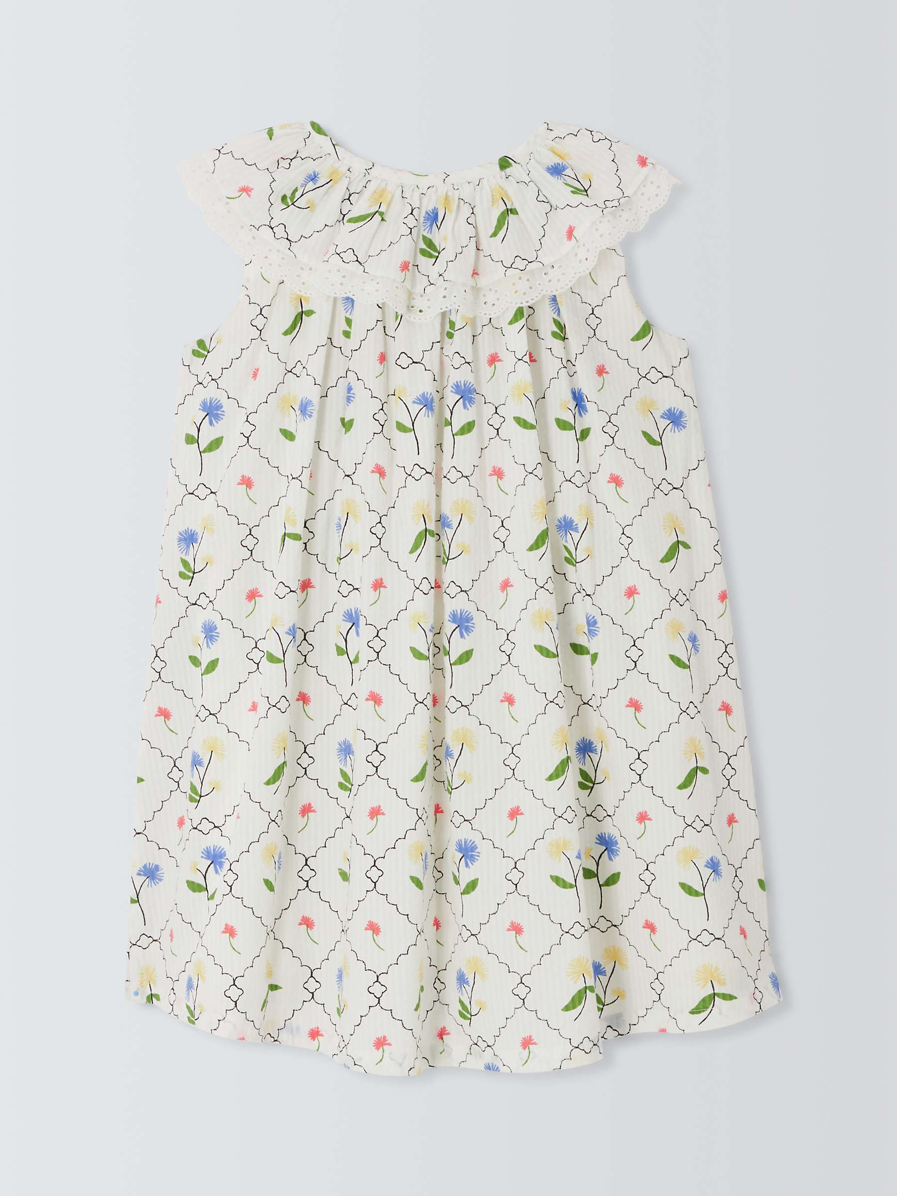 Buy John Lewis Kids' Floral Sleeveless Dress, Gardenia Online at johnlewis.com