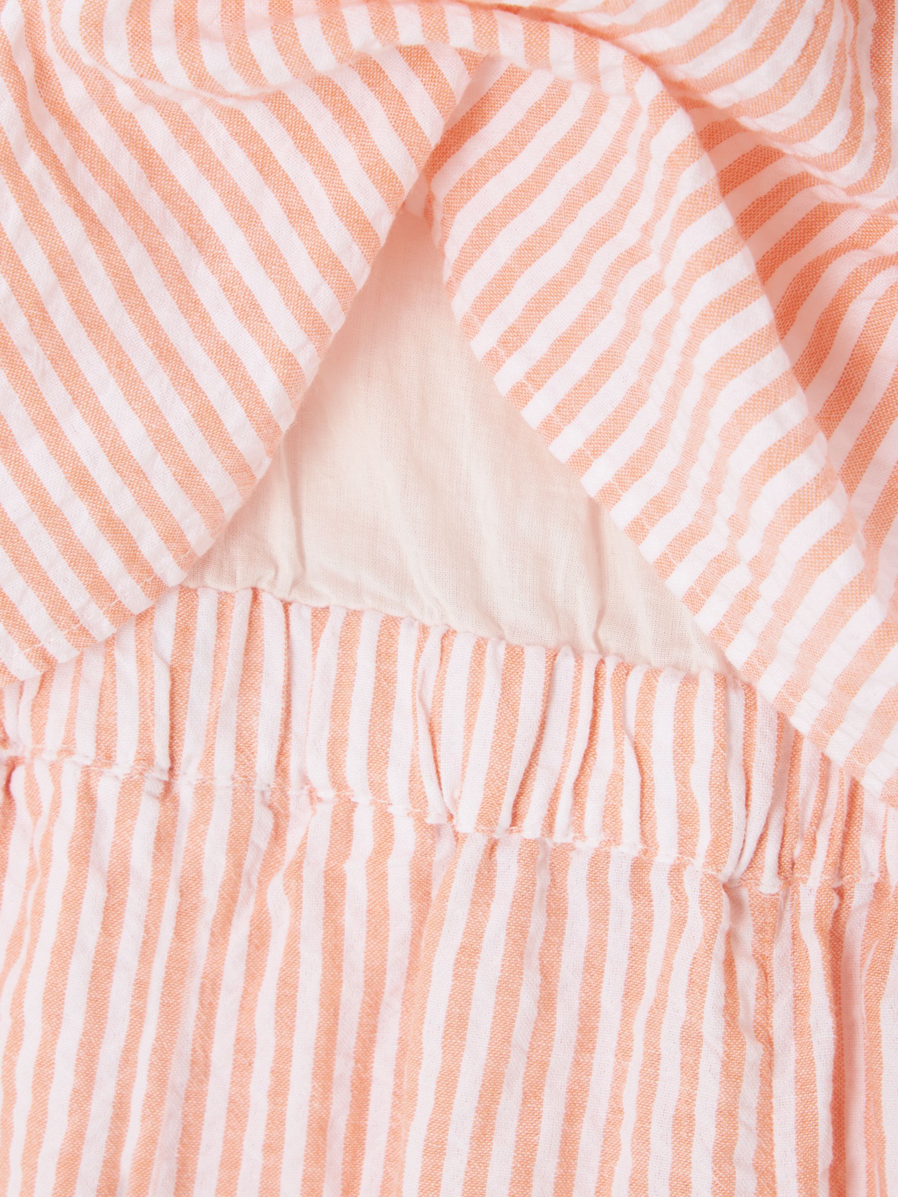 John Lewis Kids' Striped Playsuit, Peach Pink, 4 years