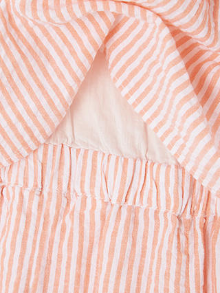 John Lewis Kids' Striped Playsuit, Peach Pink