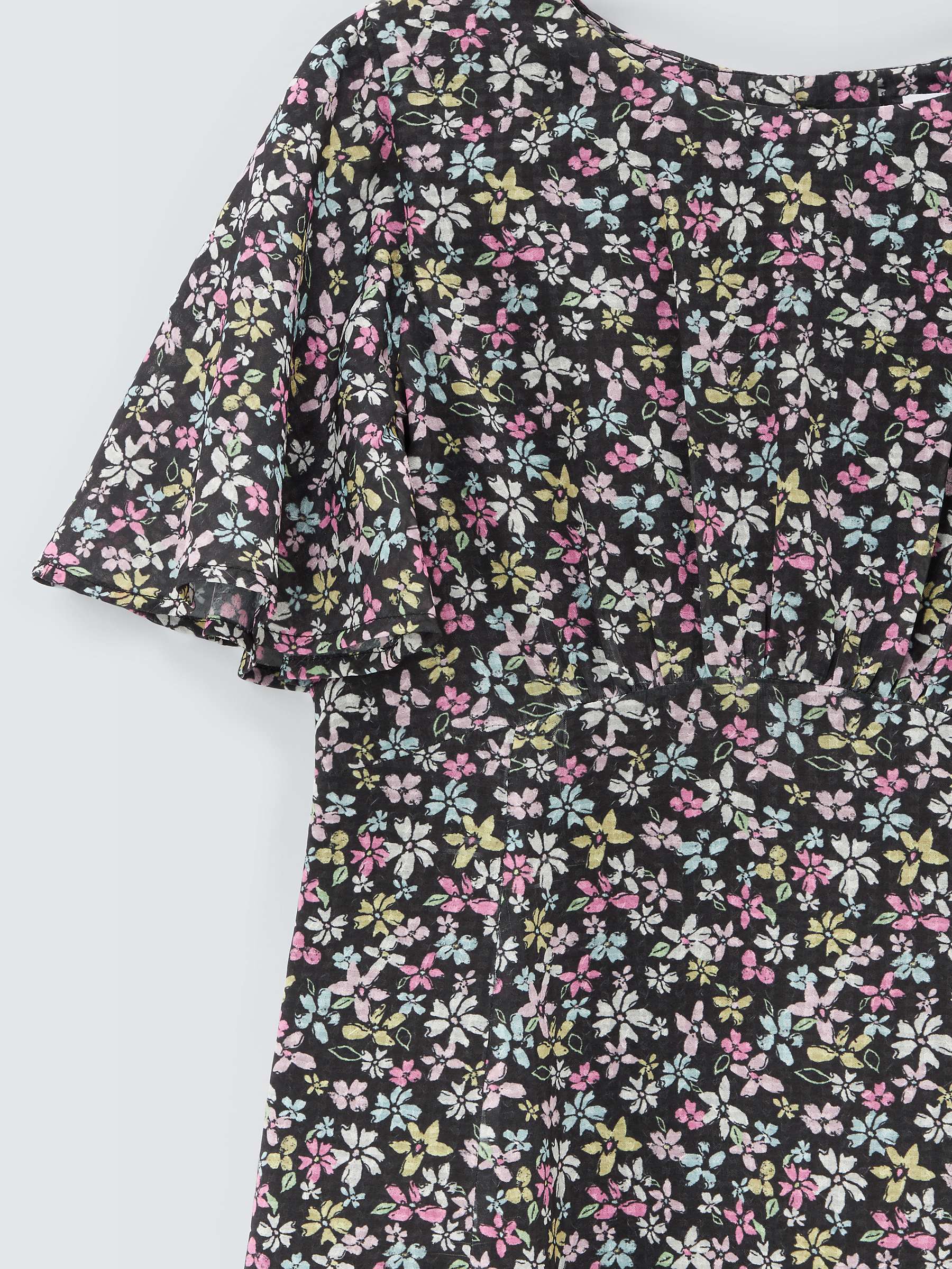 Buy John Lewis Kids' Ditsy Floral Print Dress, Black/Multi Online at johnlewis.com