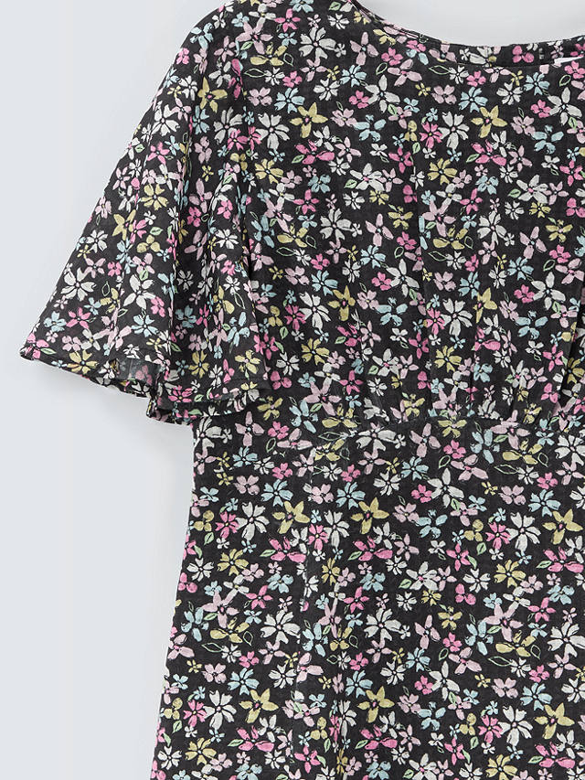 John Lewis Kids' Ditsy Floral Print Dress, Black/Multi