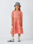 John Lewis Kids' Ditsy Floral Tiered Dress, Mauve
