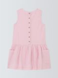 John Lewis Kids' Stripe Woven Dress, Pink