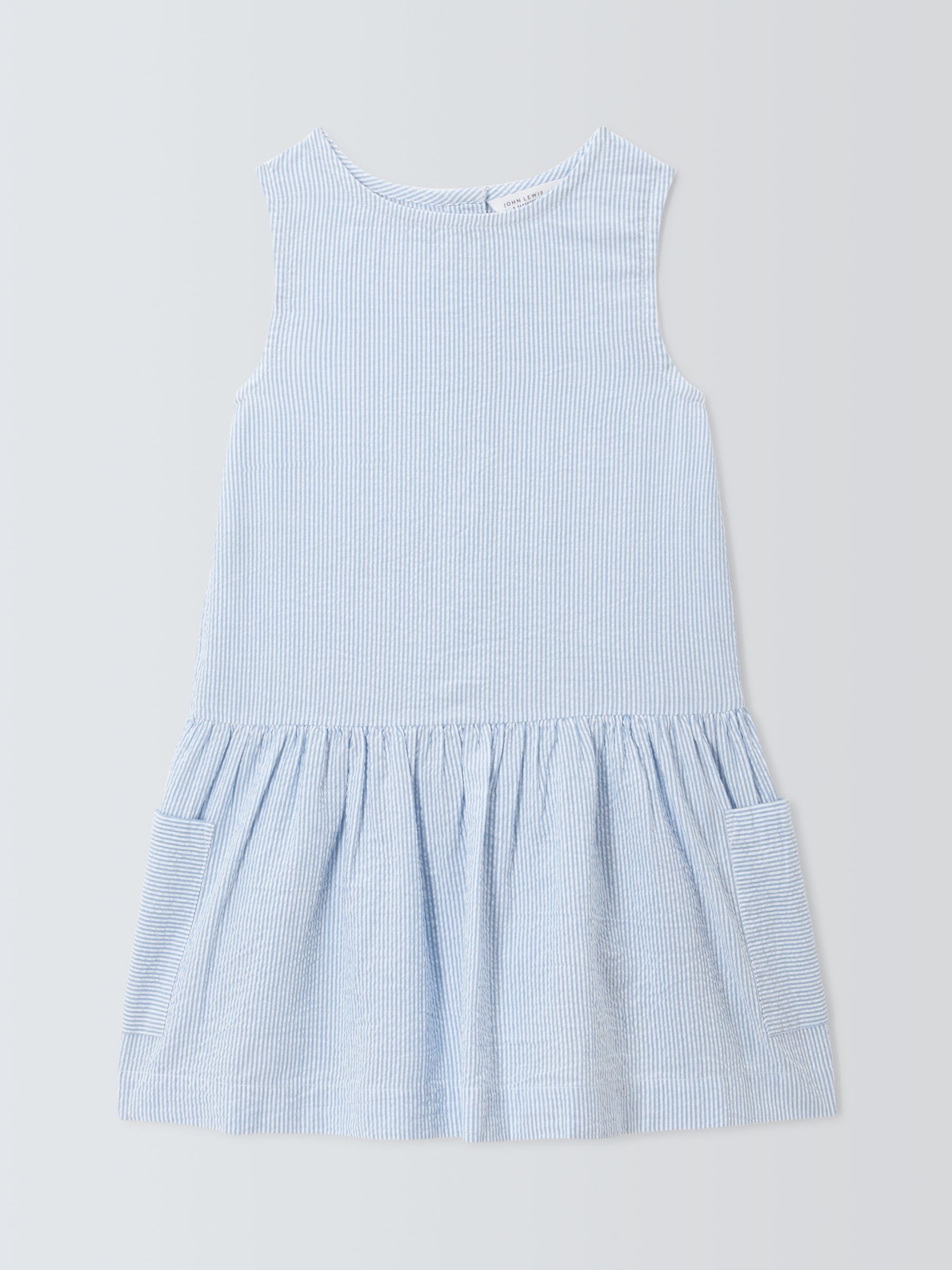 John Lewis Kids' Stripe Woven Dress, Blue