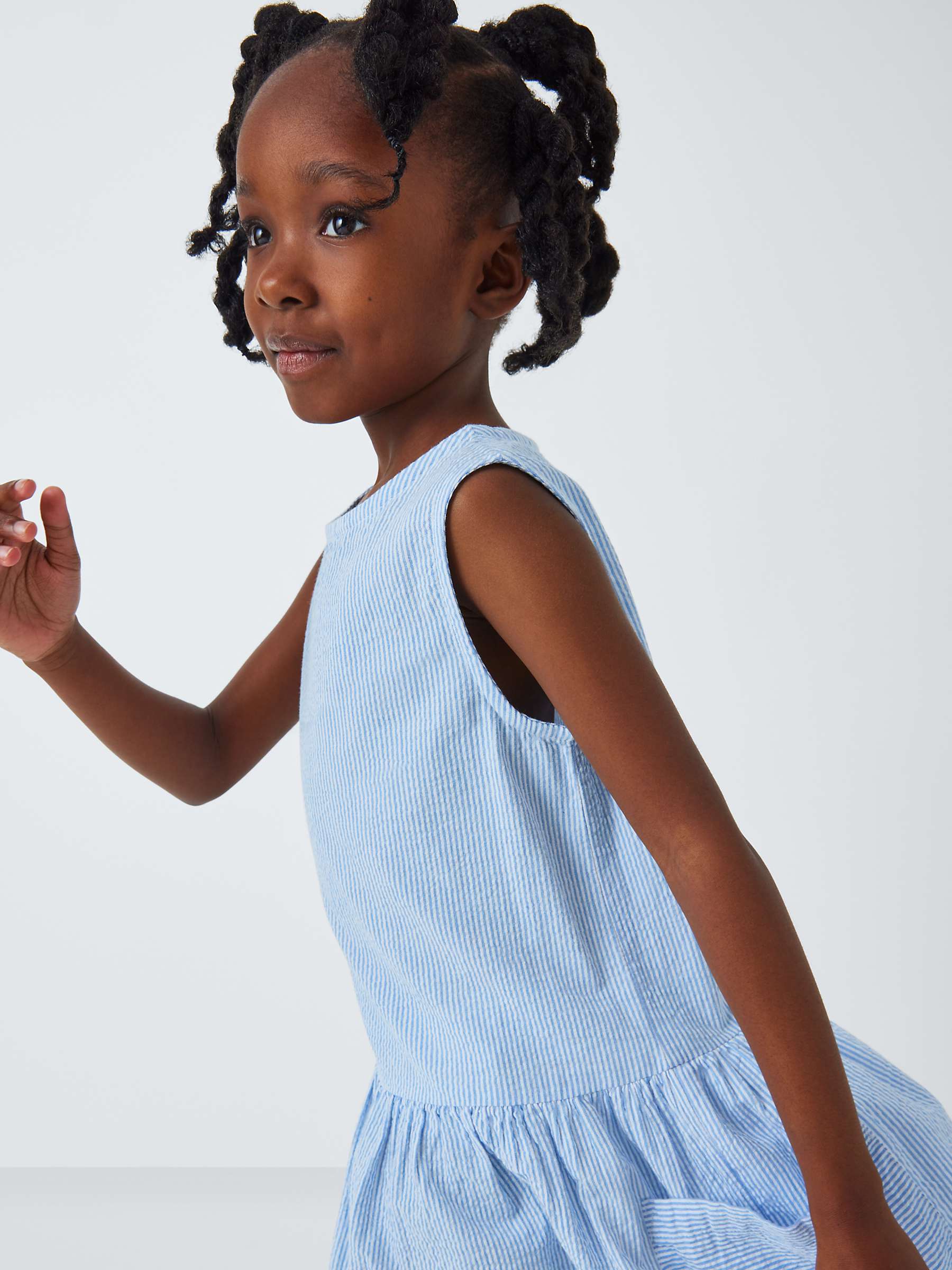 Buy John Lewis Kids' Stripe Woven Dress, Blue Online at johnlewis.com