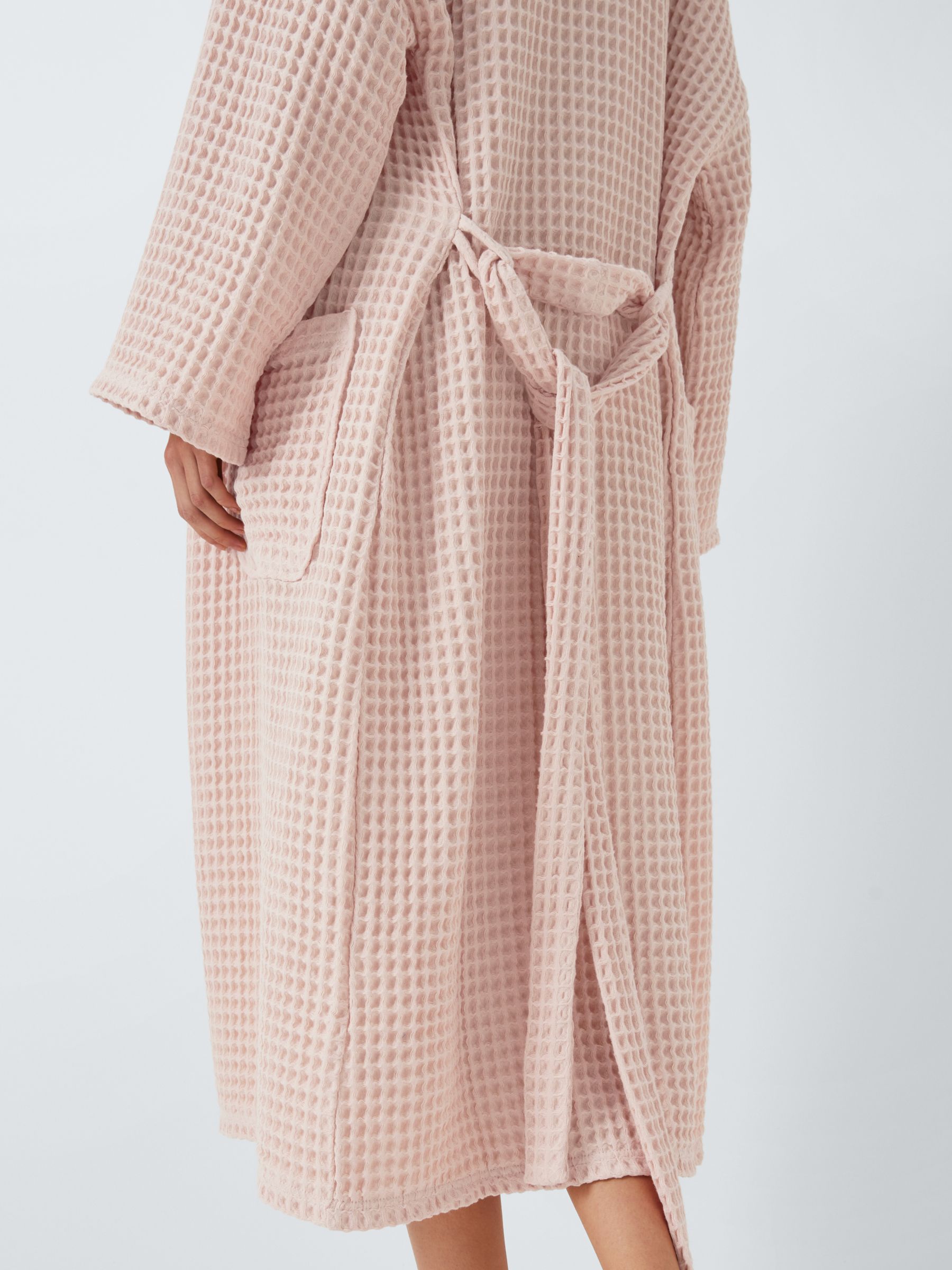 John Lewis Kai Waffle Kimono Dressing Gown, Taupe, M