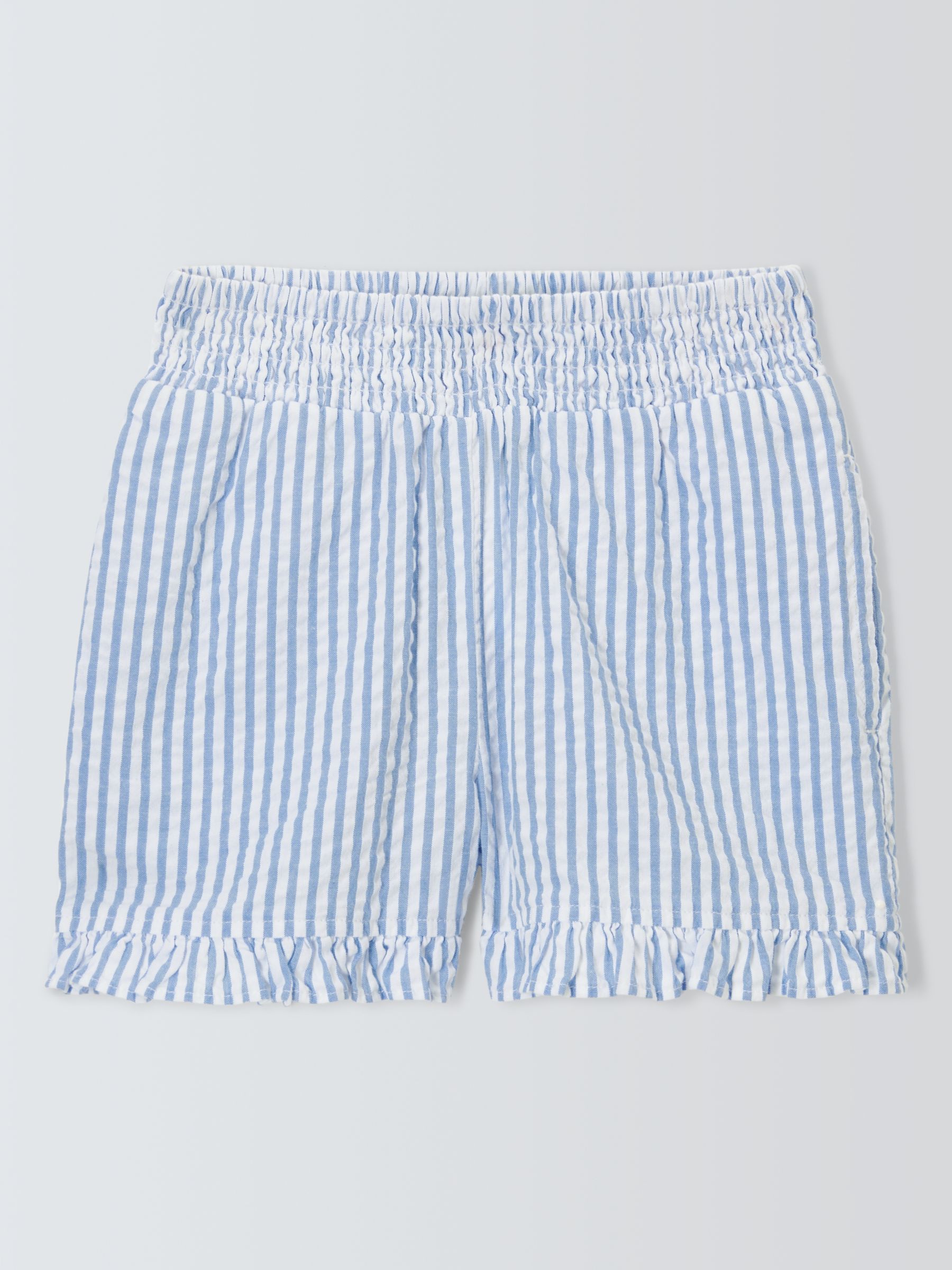 John Lewis Kids' Seersucker Stripe Shorts, Blue Bonnet, 10 years