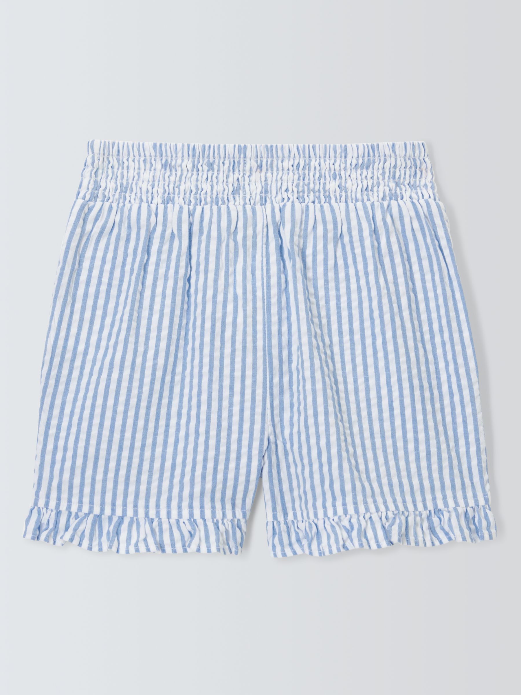 John Lewis Kids' Seersucker Stripe Shorts, Blue Bonnet, 10 years