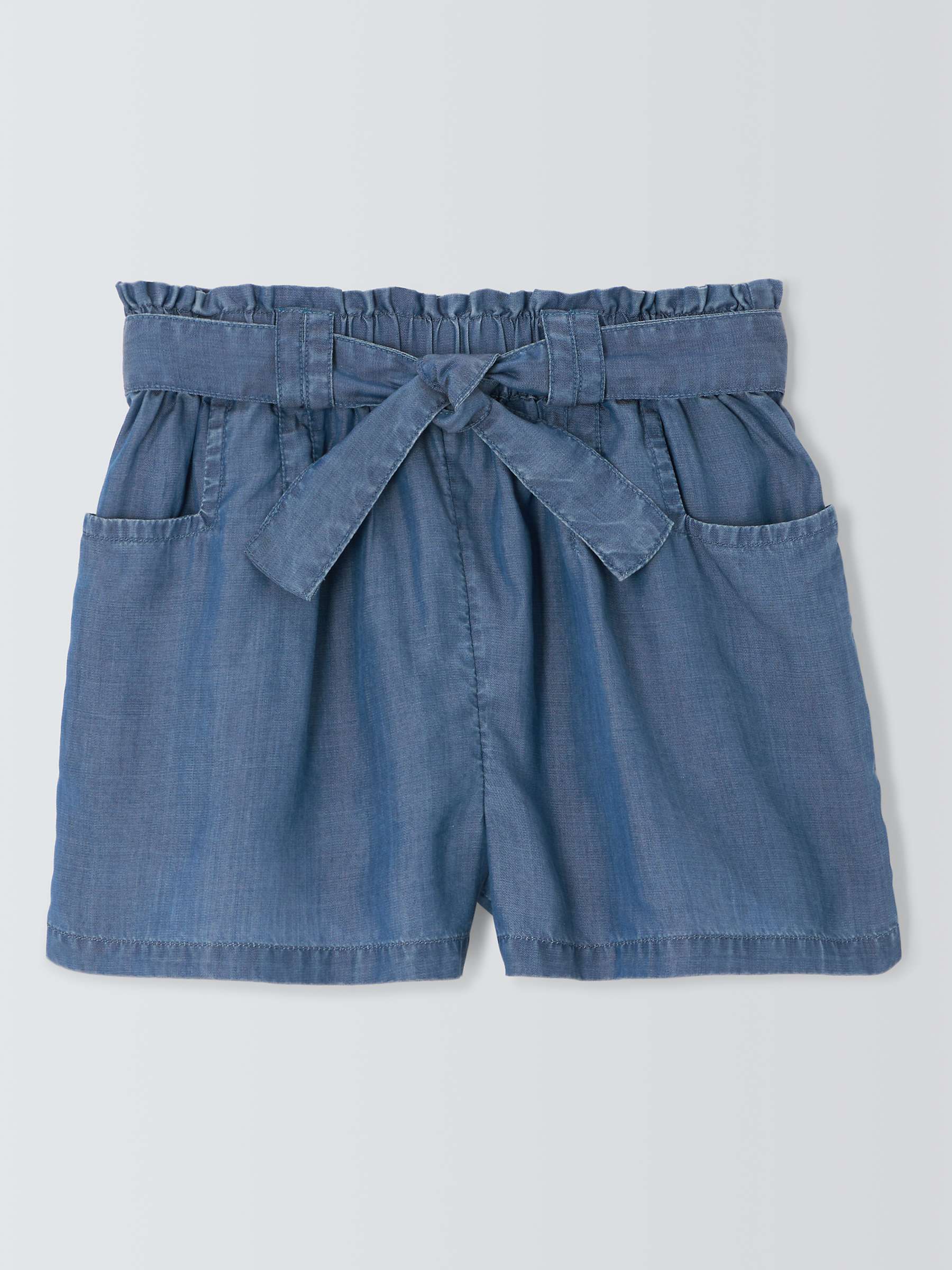 Buy John Lewis Kids' Chambray Tie Waist Shorts, Blue Chambray Online at johnlewis.com