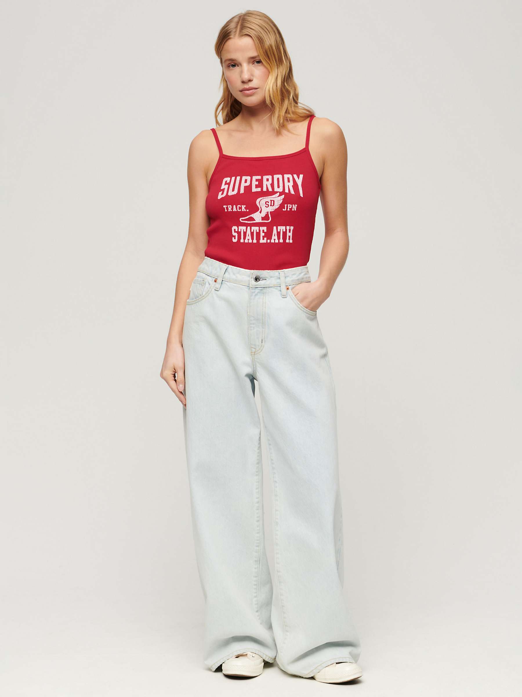 Buy Superdry Athletic College Graphic Rib Cami Top Online at johnlewis.com