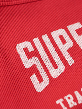Superdry Athletic College Graphic Rib Cami Top, Carmine Red