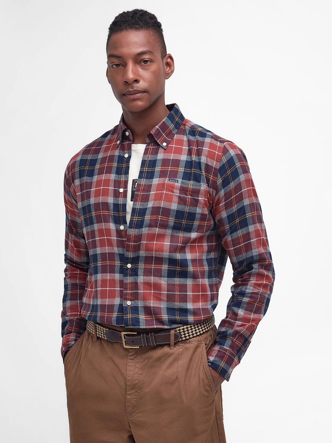 Barbour red deals check shirt