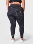 Sweaty Betty Power 7/8 Reflective Gym Leggings, Black Reflect Leopard Print