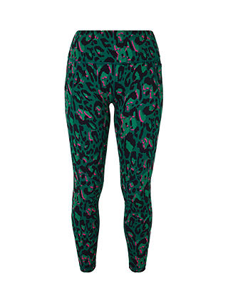 Sweaty Betty Power 7/8 Gym Leggings, Green Brushed Leopard Print