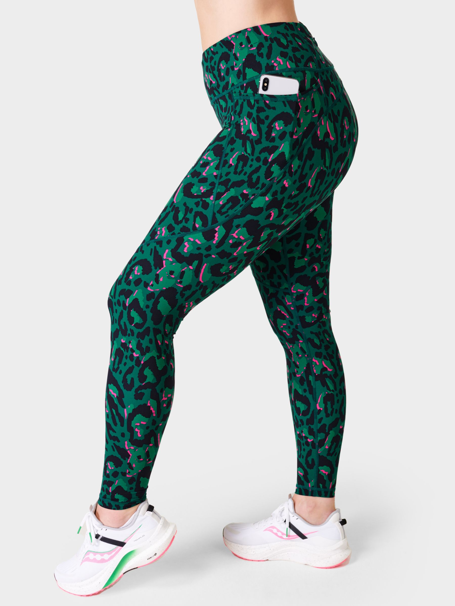 Sweaty Betty Power Gym Leggings, Green Brushed Leopard Print at John Lewis  & Partners