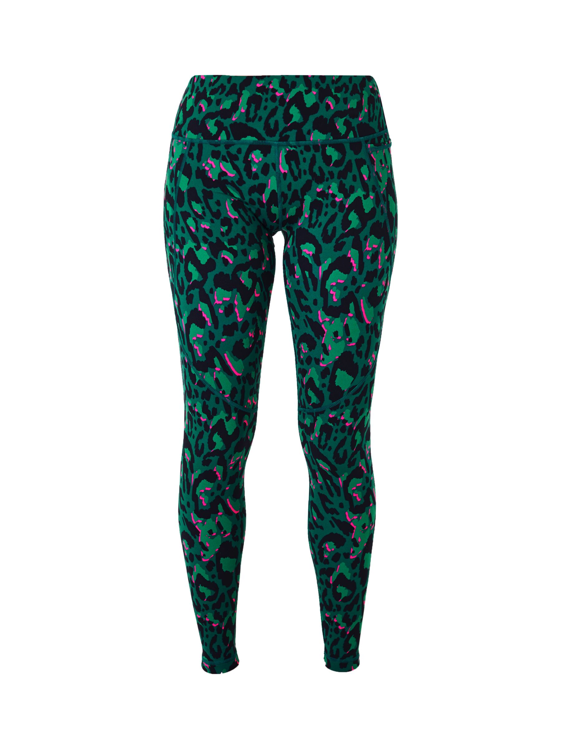 Sweaty Betty Power Gym Leggings, Green Brushed Leopard Print at John ...