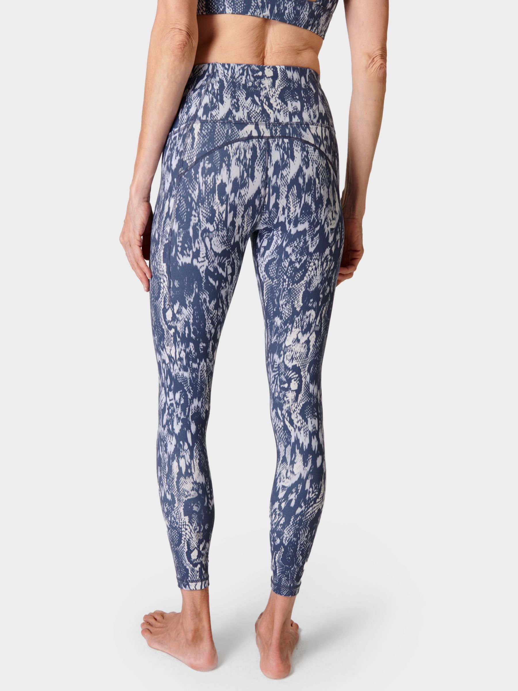 Sweaty Betty Super Soft Yoga Leggings, Blue Ripple Snake Print at John ...