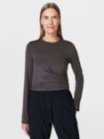 Sweaty Betty Wrap Front Long Sleeve T-Shirt, Urban Grey