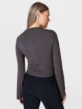 Sweaty Betty Wrap Front Long Sleeve T-Shirt, Urban Grey