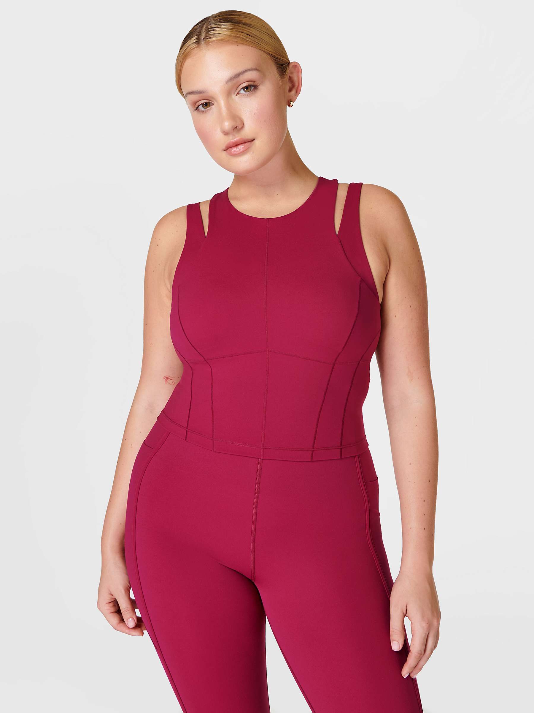 Buy Sweaty Betty Power Contour Workout Tank Top, Vamp Red Online at johnlewis.com