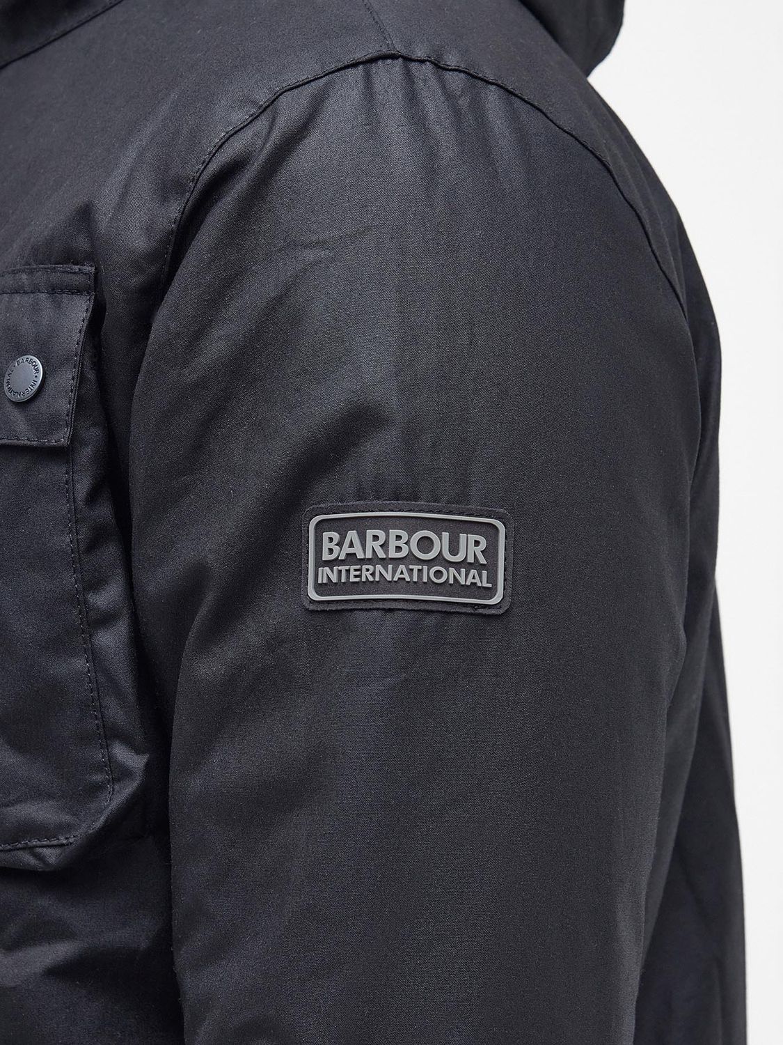 Barbour International Galloway Wax Jacket, Black, L