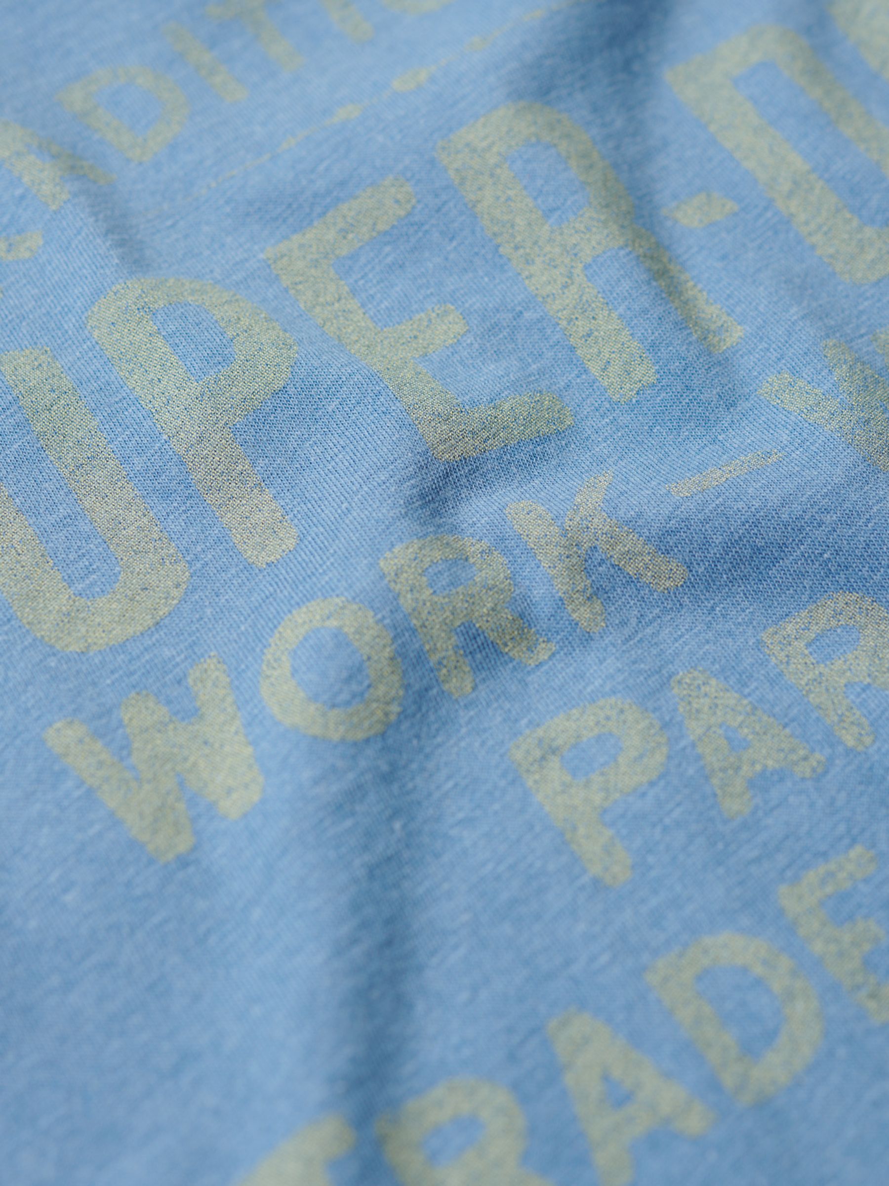 Buy Superdry Cap Sleeved Graphic T-Shirt, Bleach Indigo Wash Online at johnlewis.com