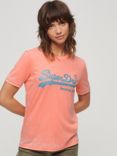 Superdry Embellished Vintage Logo T-Shirt, Fusion Coral