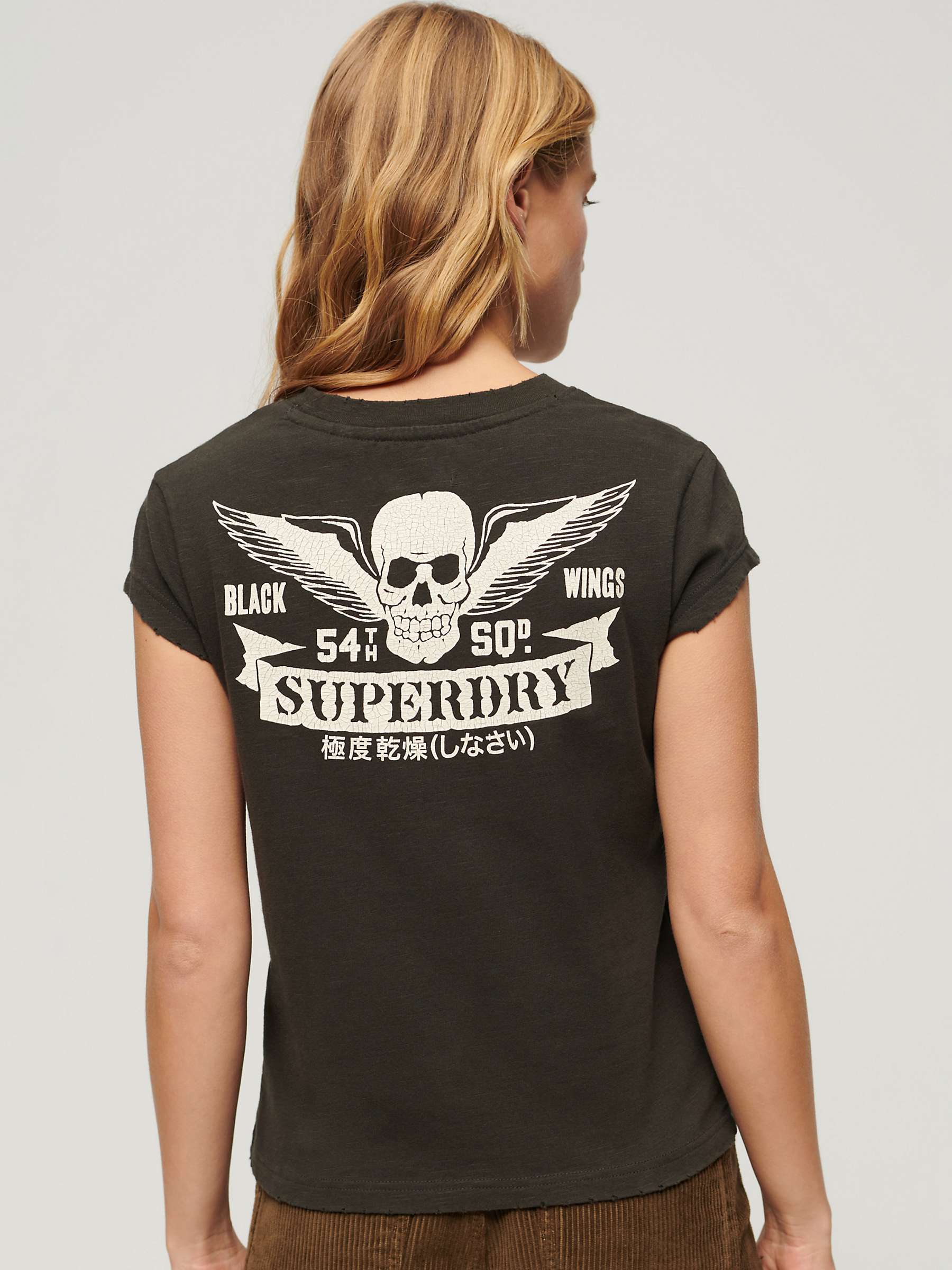 Buy Superdry Retro Rocker Cotton T-Shirt, Winter Moss Online at johnlewis.com
