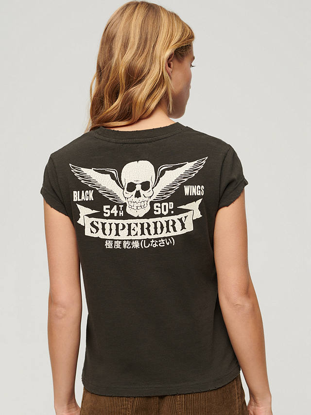Superdry Retro Rocker Cotton T-Shirt, Winter Moss