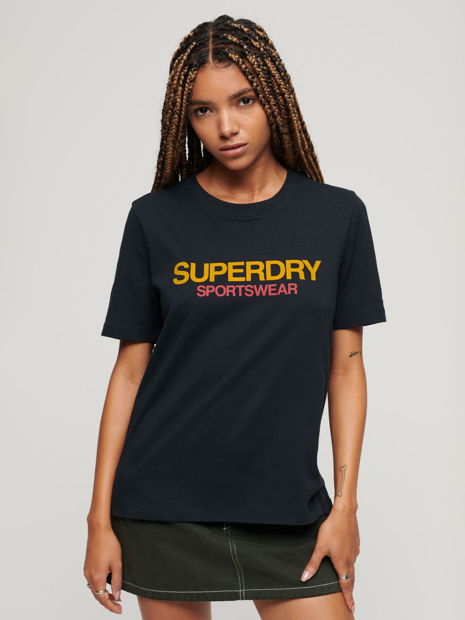 Superdry Sportswear Logo Relaxed T-Shirt, Eclipse Navy, 16