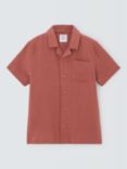 John Lewis Kids' Cheesecloth Cotton Short Sleeve Shirt, Red