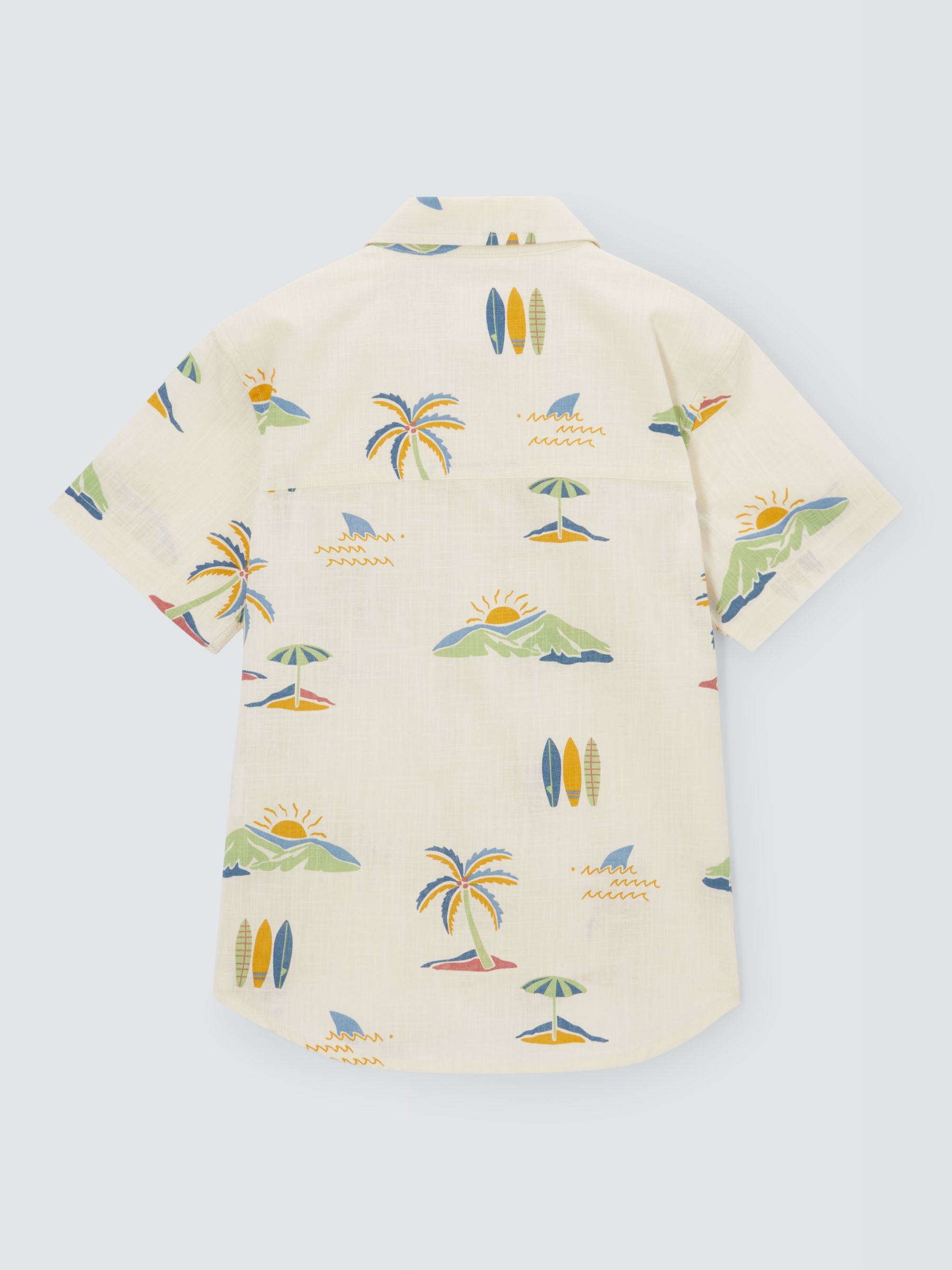 John Lewis Kids' Hawaiian Print Short Sleeve Shirt, Multi, 9 years