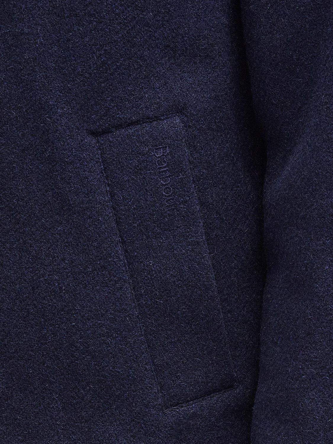 Barbour Foulton Wool Harrington Jacket, Navy at John Lewis & Partners
