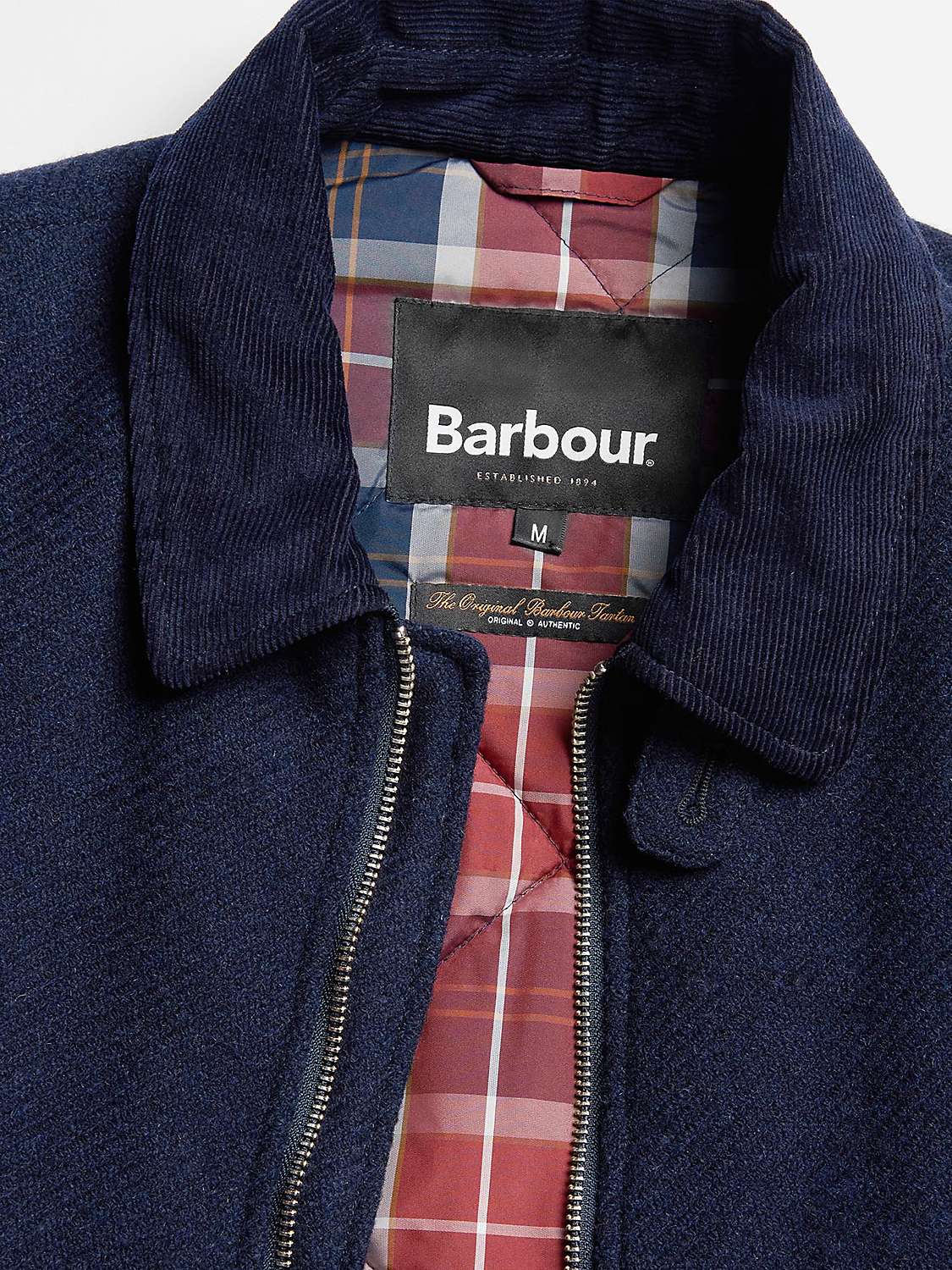Buy Barbour Foulton Wool Harrington Jacket, Navy Online at johnlewis.com