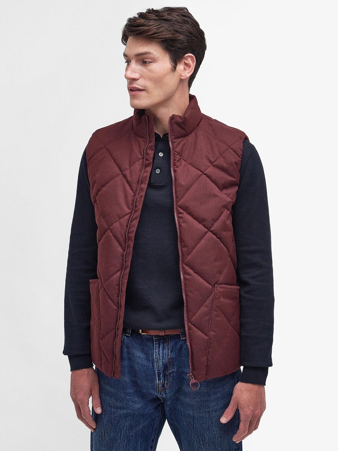 Barbour Lindale Quilted Gilet, Dk Wine at John Lewis & Partners