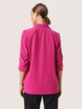 Soaked In Luxury Shirley 3/4 Sleeve Blazer, Fuchsia Red