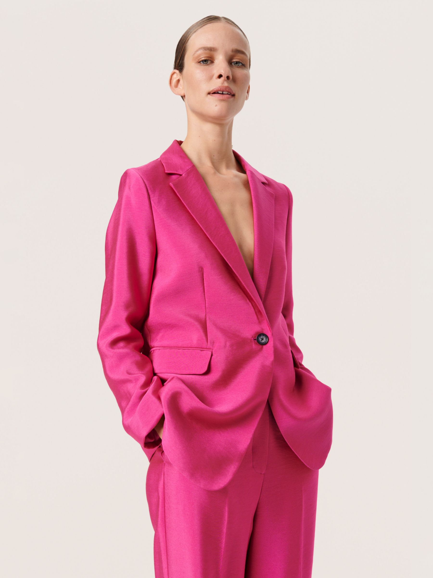 Fia fuchsia double-breasted overcoat, Soaked in Luxury