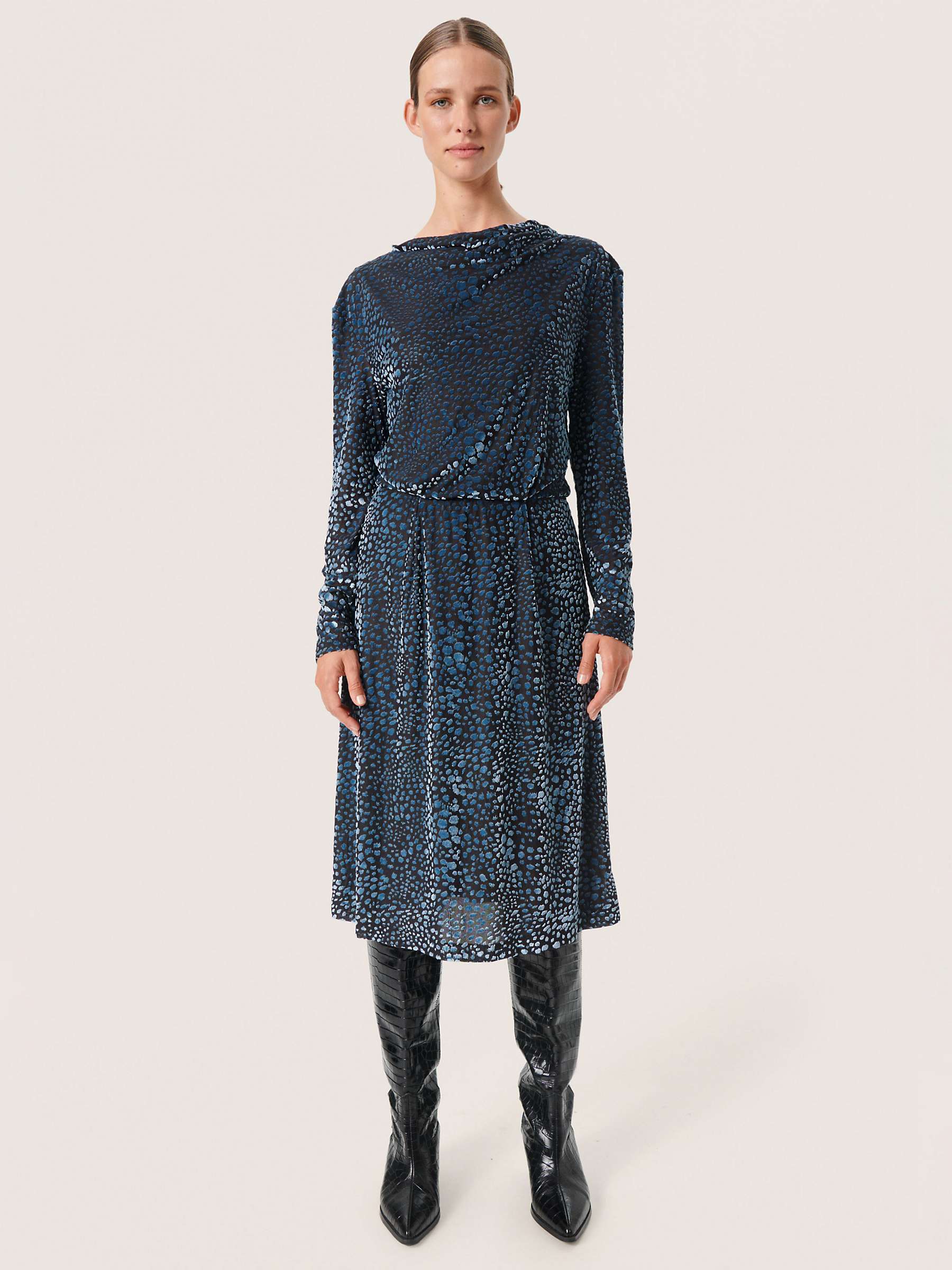 Buy Soaked In Luxury Nicha Open Back Knee-Length Dress, Faded Denim Burn Out Online at johnlewis.com