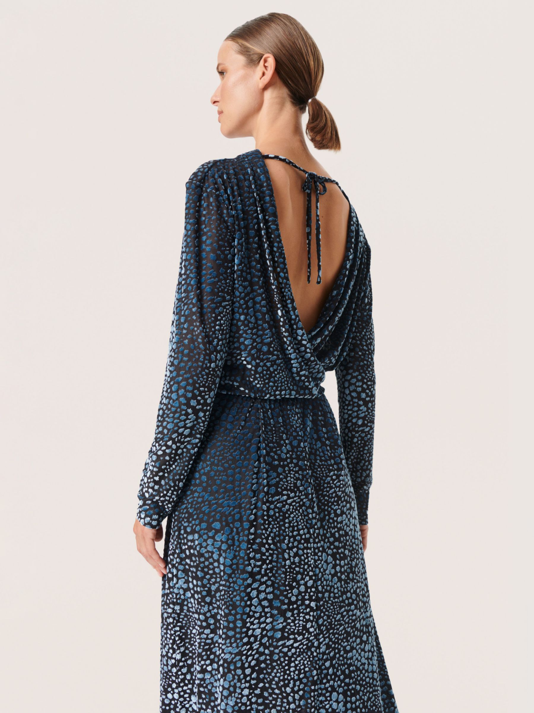 Buy Soaked In Luxury Nicha Open Back Knee-Length Dress, Faded Denim Burn Out Online at johnlewis.com