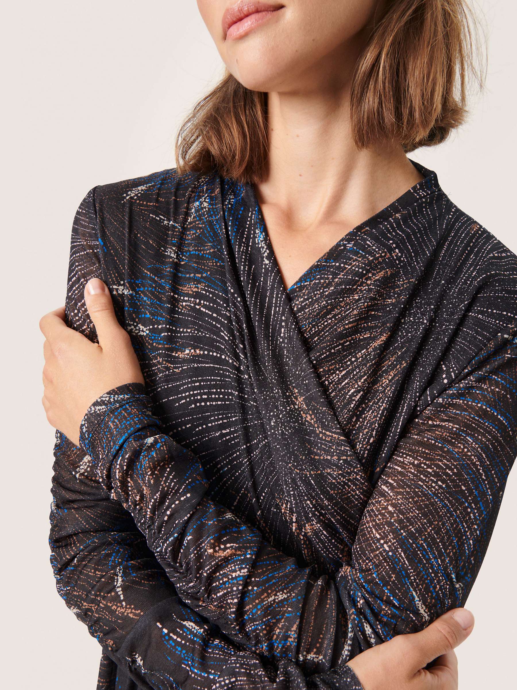 Buy Soaked In Luxury Jeremina Long Sleeve Midi Dress, Black Firework Online at johnlewis.com