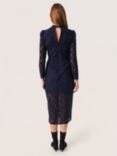 Soaked In Luxury Wela Long Sleeve Lace Midi Dress, Night Sky