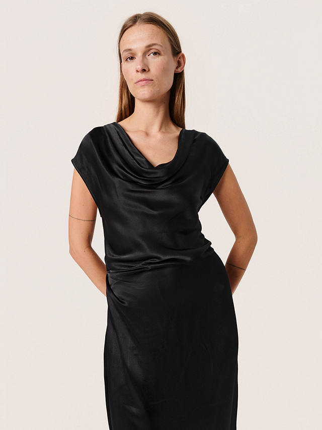 Soaked In Luxury Seleena Short Sleeve Maxi Dress, Black