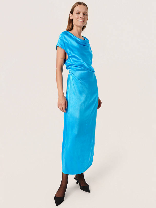 Soaked In Luxury Seleena Short Sleeve Maxi Dress, Malibu Blue
