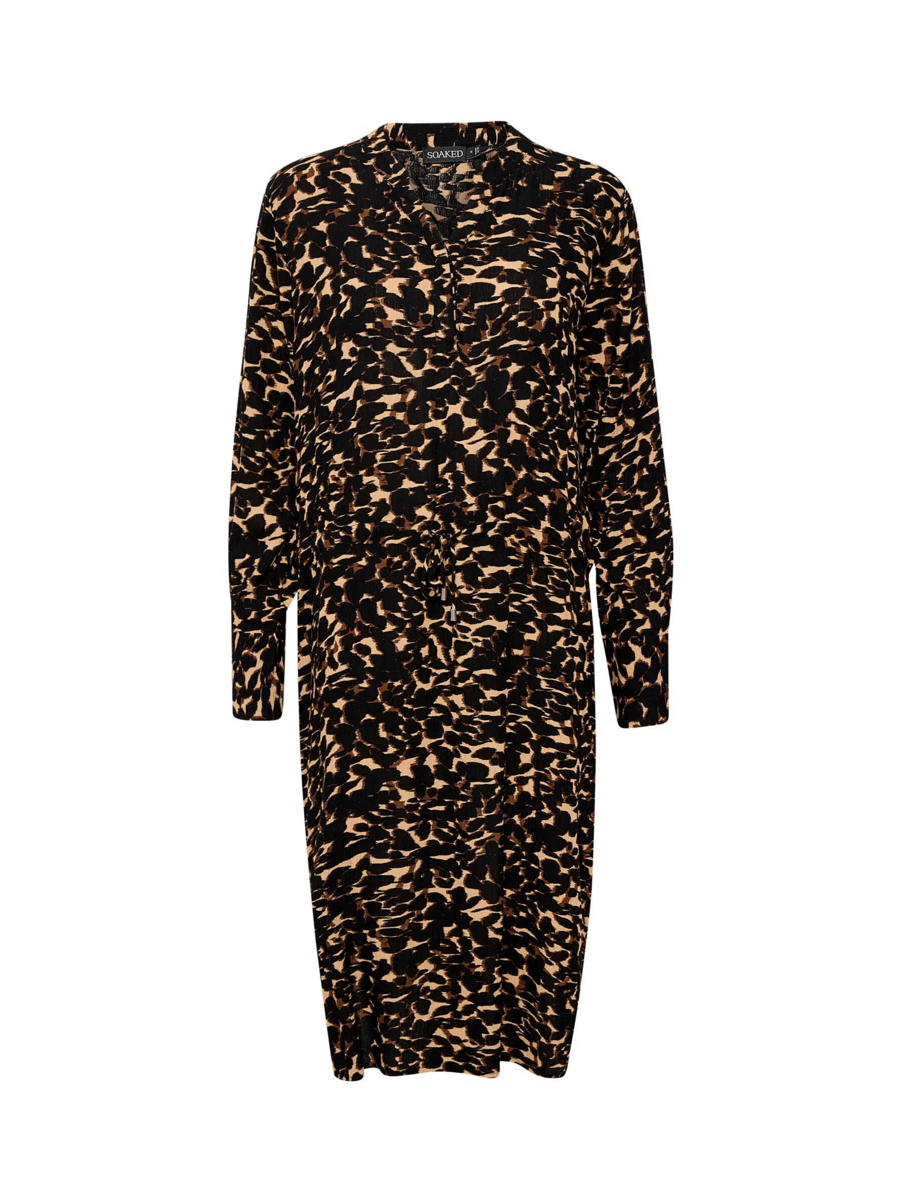 Soaked In Luxury Zaya Printed Dress, Tigers Eye Leaf at John Lewis ...