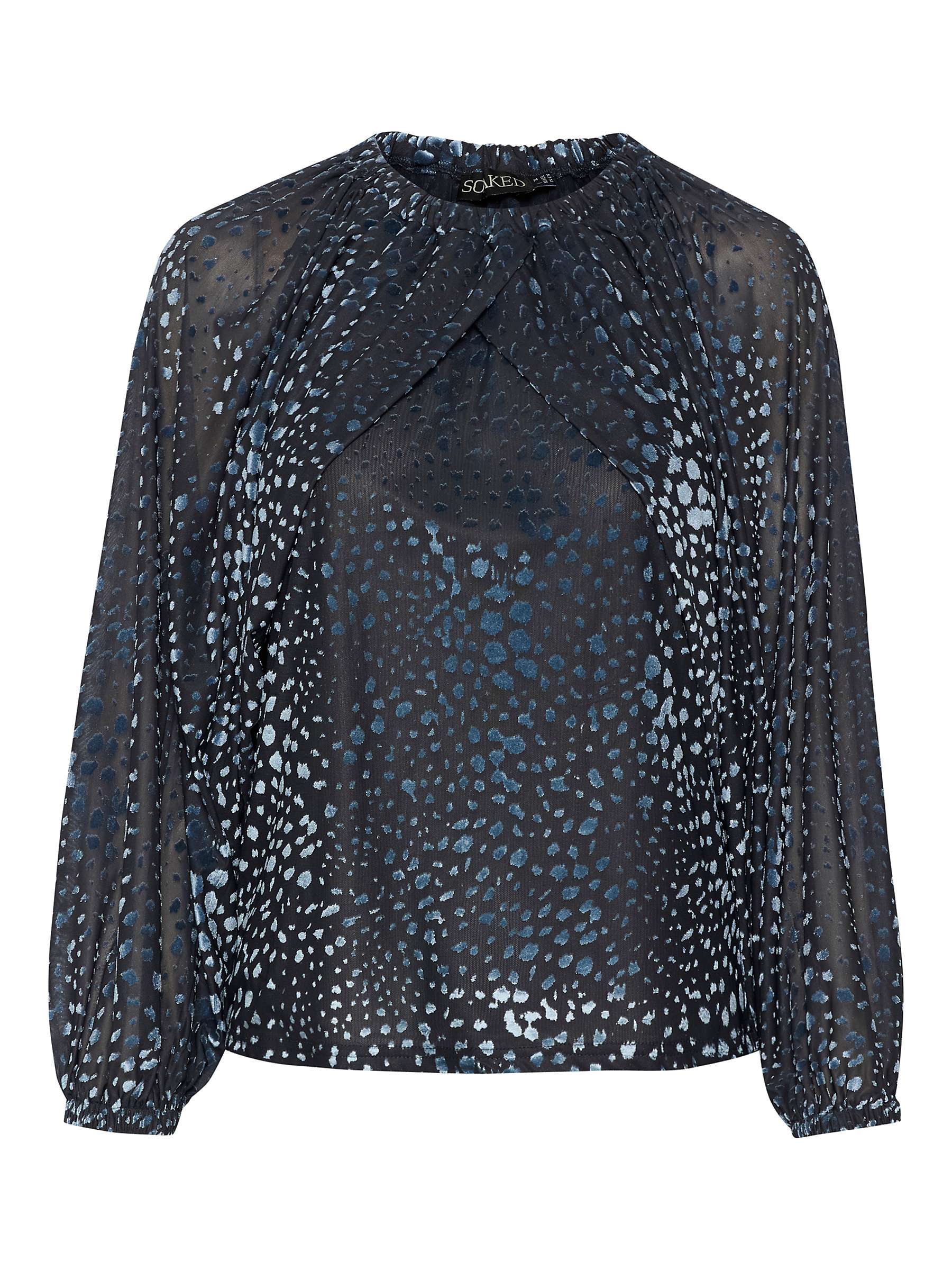 Buy Soaked In Luxury Nicha Blouse, Faded Denim Burn Out Online at johnlewis.com