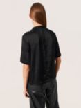 Soaked In Luxury Seleena Short Sleeve Loose Fit Blouse, Black