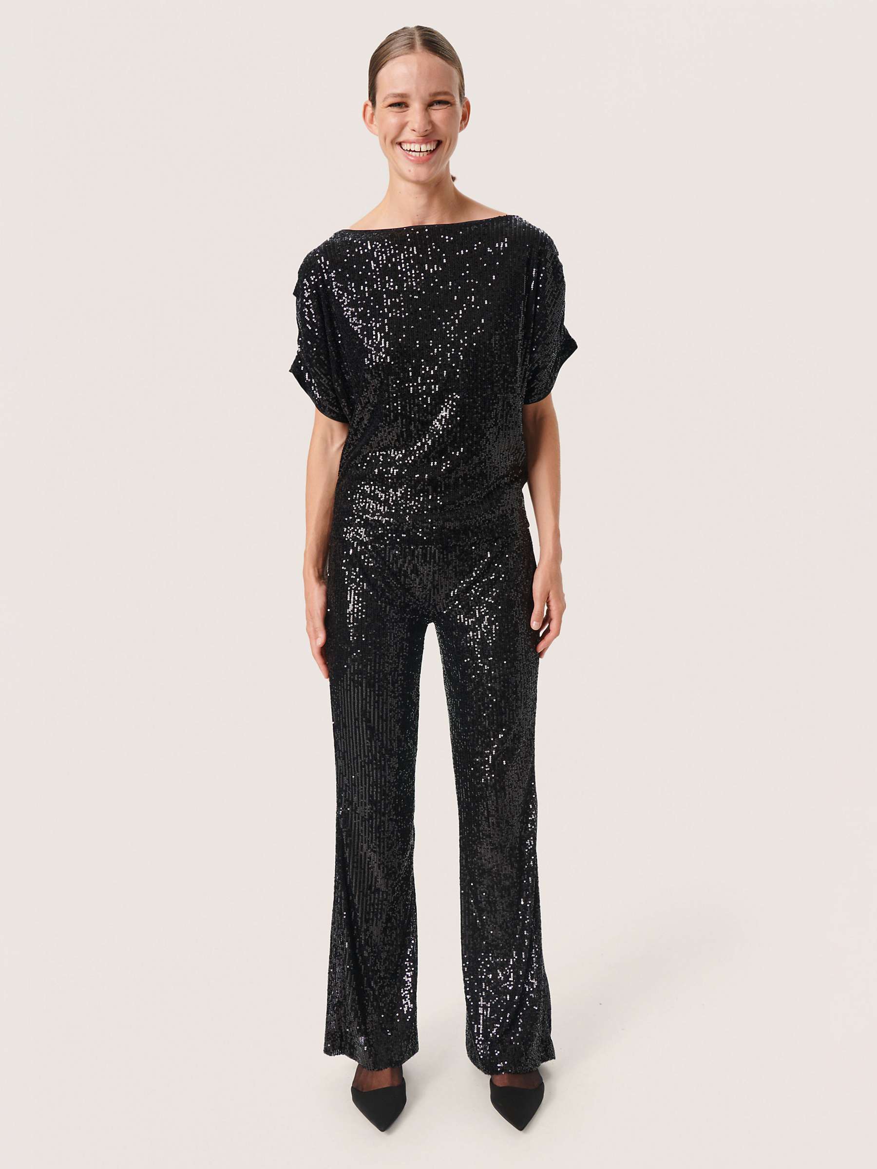 Buy Soaked In Luxury Suse Asymmetrical Sleeve Sequin Top Online at johnlewis.com