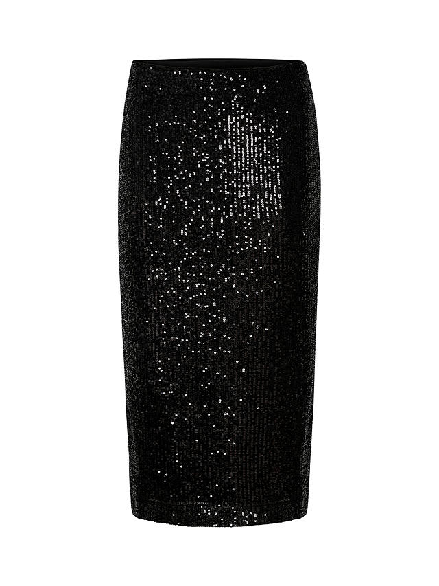Soaked In Luxury Suse Sequin Midi Pencil Skirt, Black